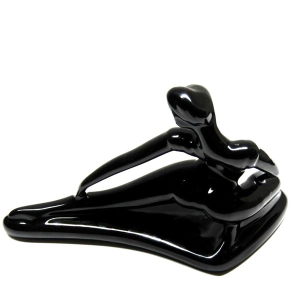 Black Ceramic Ballerina Dancer Figurine Sculpture Made in Brazil - Picture 3 of 5